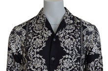 Load image into Gallery viewer, Dolce &amp; Gabbana Blue Silk Floral Baroque Satin Casual Shirt
