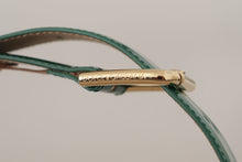 Load image into Gallery viewer, Dolce &amp; Gabbana Elegant Green Leather Belt with Gold Buckle Detail
