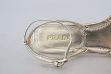 Load image into Gallery viewer, Prada Elegant Silver Ankle Strap Flats
