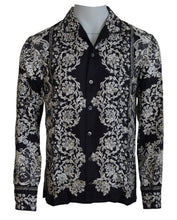 Load image into Gallery viewer, Dolce &amp; Gabbana Blue Silk Floral Baroque Satin Casual Shirt
