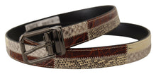 Load image into Gallery viewer, Dolce &amp; Gabbana Multicolor Patchwork Snakeskin Belt
