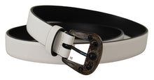 Load image into Gallery viewer, Dolce &amp; Gabbana Elegant White Vitello Leather Belt
