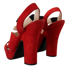 Load image into Gallery viewer, Prada Radiant Red Suede Ankle Strap Sandals
