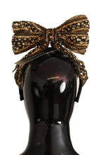 Load image into Gallery viewer, Dolce &amp; Gabbana Elegant Gold Embellished Silk Diadem
