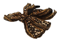 Load image into Gallery viewer, Dolce &amp; Gabbana Elegant Gold Embellished Silk Diadem
