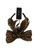 Load image into Gallery viewer, Dolce &amp; Gabbana Elegant Gold Embellished Silk Diadem
