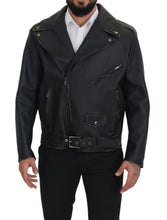 Load image into Gallery viewer, Dolce &amp; Gabbana Elegant Black Leather Biker Jacket
