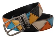 Load image into Gallery viewer, Dolce &amp; Gabbana Elegant Multicolor Leather Belt with Silver Buckle
