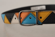 Load image into Gallery viewer, Dolce &amp; Gabbana Elegant Multicolor Leather Belt with Silver Buckle
