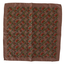 Load image into Gallery viewer, Dolce &amp; Gabbana Elegant Brown Silk Pocket Square with Carrot Print
