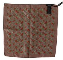 Load image into Gallery viewer, Dolce &amp; Gabbana Elegant Brown Silk Pocket Square with Carrot Print
