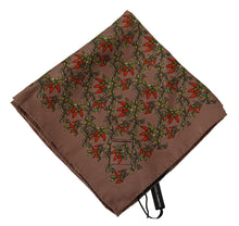 Load image into Gallery viewer, Dolce &amp; Gabbana Elegant Brown Silk Pocket Square with Carrot Print
