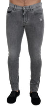 Load image into Gallery viewer, Dolce &amp; Gabbana Grey Washed Cotton Skinny Denim Jeans
