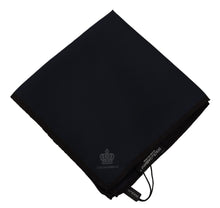 Load image into Gallery viewer, Dolce &amp; Gabbana Elegant Silk Black Pocket Square Handkerchief
