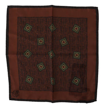 Load image into Gallery viewer, Dolce &amp; Gabbana Brown Patterned Silk Square Handkerchief Scarf
