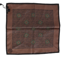 Load image into Gallery viewer, Dolce &amp; Gabbana Brown Patterned Silk Square Handkerchief Scarf
