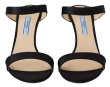 Load image into Gallery viewer, Prada Black Leather Sandals Stiletto Heels Open Toe Shoes
