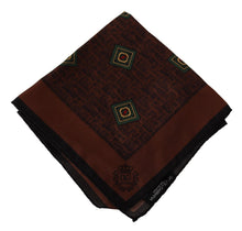 Load image into Gallery viewer, Dolce &amp; Gabbana Brown Patterned Silk Square Handkerchief Scarf
