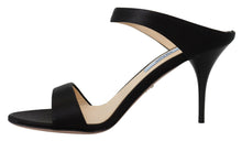 Load image into Gallery viewer, Prada Black Leather Sandals Stiletto Heels Open Toe Shoes
