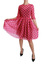 Load image into Gallery viewer, Dolce &amp; Gabbana Elegant Polka Dot A-Line Knee Length Dress
