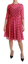 Load image into Gallery viewer, Dolce &amp; Gabbana Elegant Polka Dot A-Line Knee Length Dress
