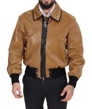 Load image into Gallery viewer, Dolce &amp; Gabbana Elegant Dark Camel Zip Blouson Jacket
