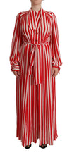 Load image into Gallery viewer, Dolce &amp; Gabbana Elegant Striped Silk Maxi Dress
