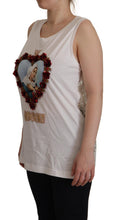 Load image into Gallery viewer, Dolce &amp; Gabbana Elegant White Embellished Sleeveless Tee

