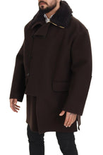 Load image into Gallery viewer, Dolce &amp; Gabbana Elegant Dark Brown Shearling Coat Jacket

