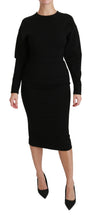 Load image into Gallery viewer, Dolce &amp; Gabbana Elegant Black Bodycon Sheath Midi Dress
