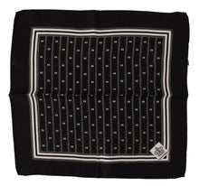 Load image into Gallery viewer, Dolce &amp; Gabbana Black Patterned Silk Square Handkerchief Scarf
