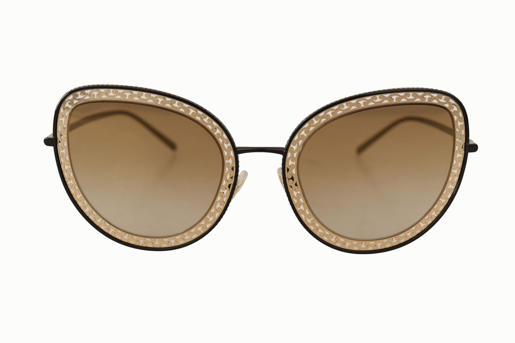 Dolce & Gabbana Elegant Lace Pattern Metal Sunglasses