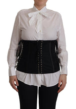 Load image into Gallery viewer, Dolce &amp; Gabbana Elegant Black Corset Waist Strap Top
