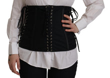 Load image into Gallery viewer, Dolce &amp; Gabbana Elegant Black Corset Waist Strap Top
