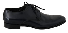 Load image into Gallery viewer, Dolce &amp; Gabbana Elegant Dark Blue Leather Derby Dress Shoes
