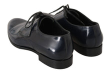 Load image into Gallery viewer, Dolce &amp; Gabbana Elegant Dark Blue Leather Derby Dress Shoes
