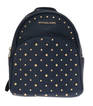 Load image into Gallery viewer, Michael Kors Elegant Leather ABBEY Backpack in Navy Blue
