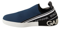 Load image into Gallery viewer, Dolce &amp; Gabbana Elegant Blue &amp; White Loafer Sneakers
