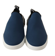 Load image into Gallery viewer, Dolce &amp; Gabbana Elegant Blue &amp; White Loafer Sneakers
