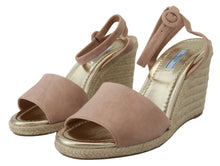 Load image into Gallery viewer, Prada Elegant Suede Ankle Strap Wedge Sandals

