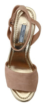Load image into Gallery viewer, Prada Elegant Suede Ankle Strap Wedge Sandals

