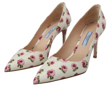 Load image into Gallery viewer, Prada Elegant Floral Print Leather Heels
