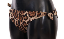 Load image into Gallery viewer, Dolce &amp; Gabbana Bikini Bottom Brown Leopard Print Swimsuit Swimwear
