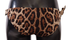 Load image into Gallery viewer, Dolce &amp; Gabbana Bikini Bottom Brown Leopard Print Swimsuit Swimwear
