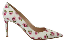 Load image into Gallery viewer, Prada Elegant Floral Print Leather Heels
