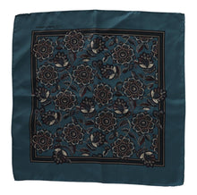 Load image into Gallery viewer, Dolce &amp; Gabbana Blue Floral Silk Square Handkerchief Scarf
