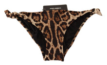 Load image into Gallery viewer, Dolce &amp; Gabbana Bikini Bottom Brown Leopard Print Swimsuit Swimwear
