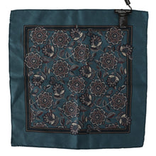 Load image into Gallery viewer, Dolce &amp; Gabbana Blue Floral Silk Square Handkerchief Scarf
