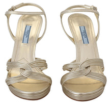 Load image into Gallery viewer, Prada Elegant Gold Stiletto Heel Sandals
