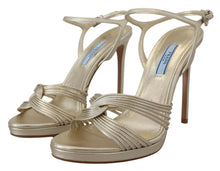 Load image into Gallery viewer, Prada Elegant Gold Stiletto Heel Sandals
